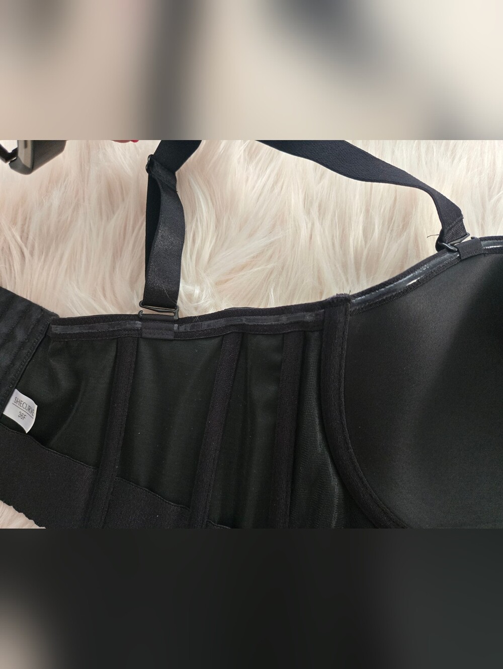 SheCurve Black Adjustable Longline Bra - NWT - 36F - Picture 9 of 11